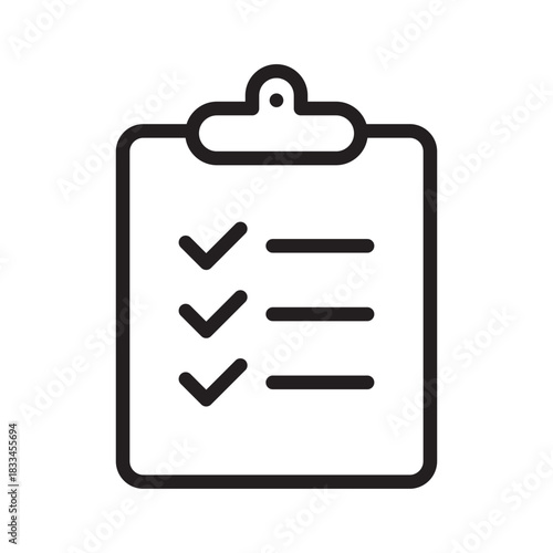 Checklist Clipboard Line Icon for Task Management