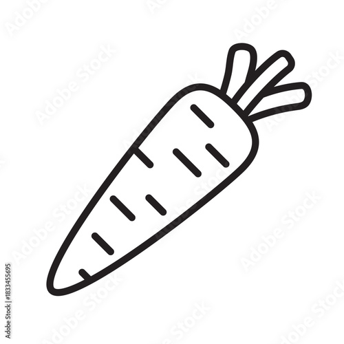 Carrot Line Style Vegetable Icon