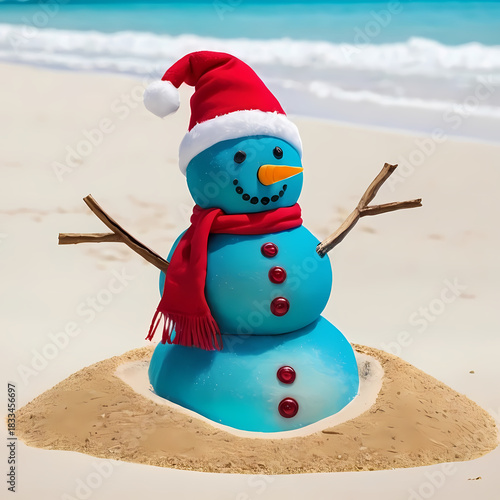 snowman on the beach