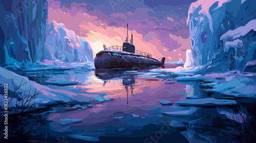 Submarine Vector Illustration