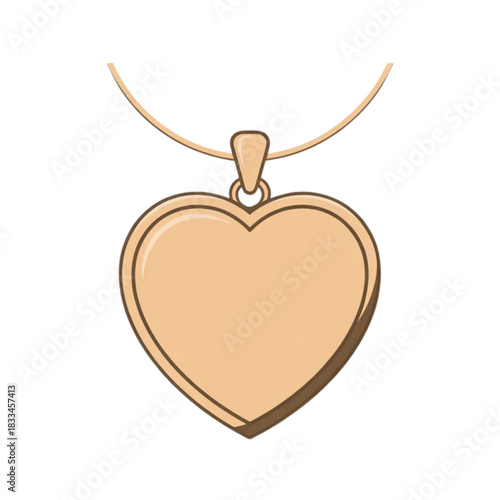 Simple gold heart pendant necklace on a delicate chain on white background