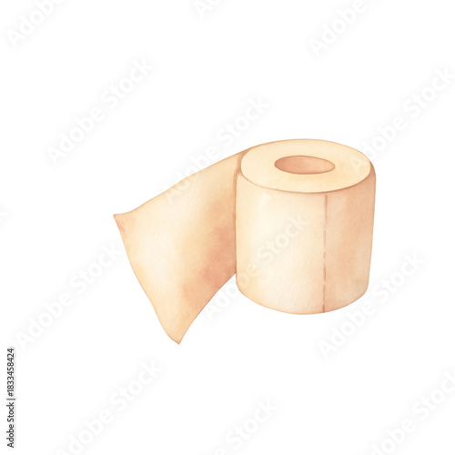 toilet paper roll watercolor illustration 
