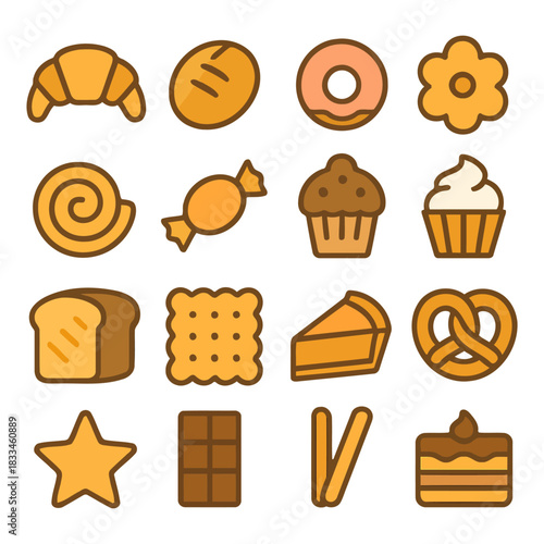 Sweet Temptation: A delightful assortment of freshly baked pastries and desserts, inviting with their colorful presentation and irresistible appeal. 