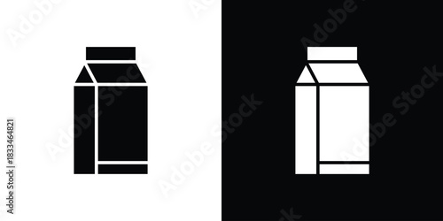 Milk carton icon set. flat icon collection. flat line silhouette set.
