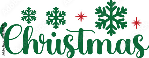 Christmas typography clip art design on plain white transparent isolated background for card, shirt, hoodie, sweatshirt, apparel, card, tag, mug, icon, poster or badge