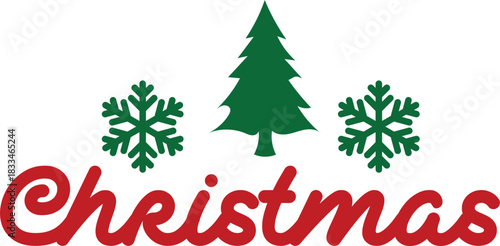 Christmas typography clip art design on plain white transparent isolated background for card, shirt, hoodie, sweatshirt, apparel, card, tag, mug, icon, poster or badge
