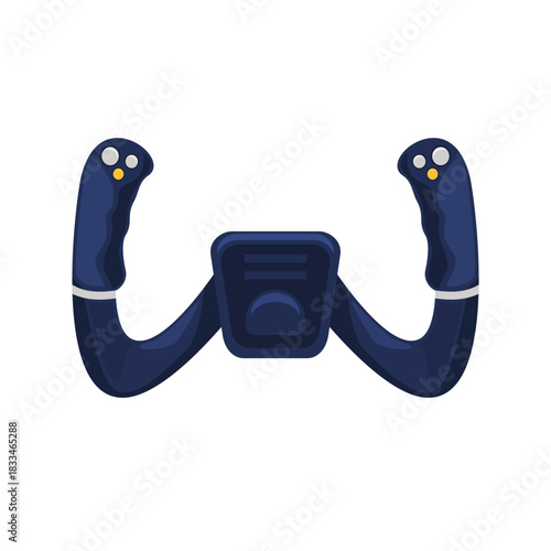 Airplane steering wheel vector illustration, plane steering wheel icon, isolated on white background 