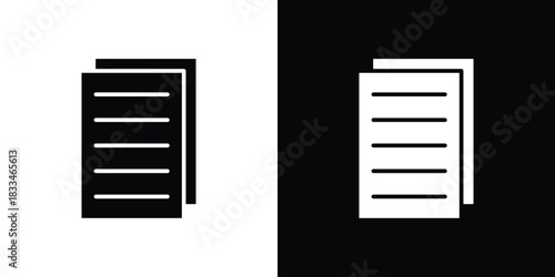 papers icon set. flat icon collection. flat line silhouette set.