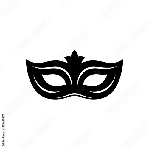 Filled black masquerade mask icon design