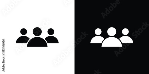 People group icon set. flat icon collection. flat line silhouette set.