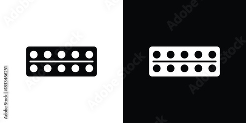 Pill blisters. collection. Silhouette flat icon design element.icon set. flat icon collection. flat line silhouette set.