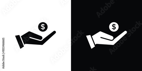 Profit icon set. flat icon collection. flat line silhouette set.