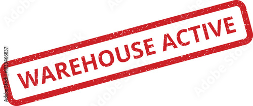 A red rectangular rubber stamp with warehouse active, indicating full operational status and ongoing activity
