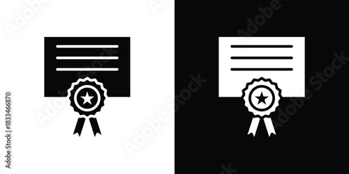 Qualification icon set. flat icon collection. flat line silhouette set.