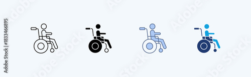 Wheel Chair Multiple Icon Illustration Vector