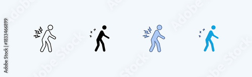 Back Pain Multiple Icon Illustration Vector