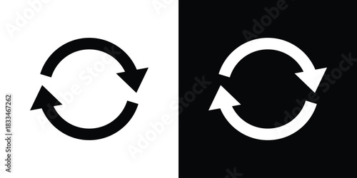 Recycle icon set. flat icon collection. flat line silhouette set.
