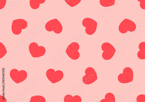 Cute design. Red Love hearts. Valentine's Day Holiday design. Valentine's Day seamless pattern. Seamless pattern of red hearts on a light background