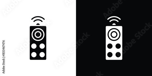 Remote control icon set. flat icon collection. flat line silhouette set.