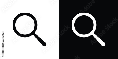 Research icon set. flat icon collection. flat line silhouette set.