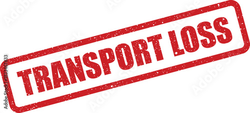 A textured red rubber stamp mark indicating transport loss for reporting missing or damaged goods