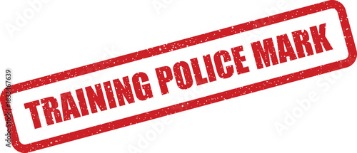 A textured red rubber stamp with a training police mark, indicating official status for law enforcement personnel