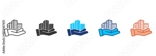 Real Estate Icon Set Multiple Style Collection