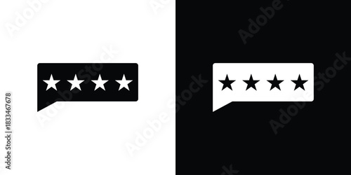 Review icon set. flat icon collection. flat line silhouette set.
