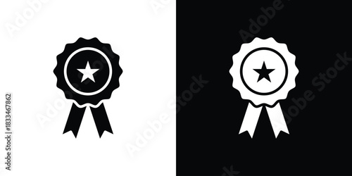 Rosette icon set. flat icon collection. flat line silhouette set.