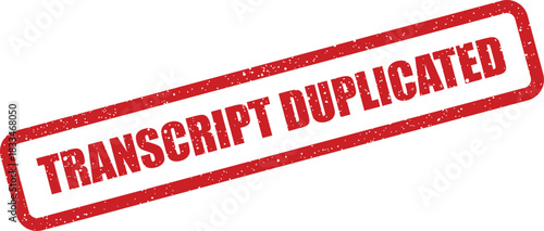 An official rubber stamp impression marking an academic transcript as duplicated, indicating a verified copy has been successfully created