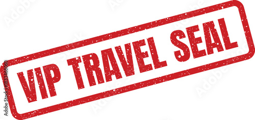 Authentic distressed rubber seal featuring VIP TRAVEL SEAL text for official approval or exclusive validation