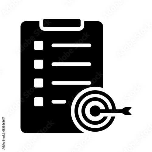 Flat icon target goal document achievement business strategy planning.

