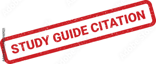 Diagonal rectangular textured stamp impression displaying the text study guide citation, useful for academic reference materials or educational documentation