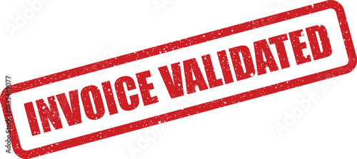 Diagonal stamp with INVOICE VALIDATED text, suitable for marking approved financial transactions