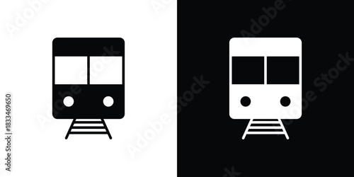 Subway icon set. flat icon collection. flat line silhouette set.