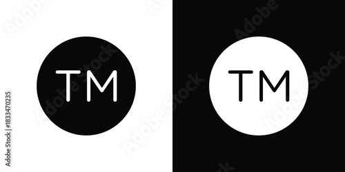 Trademark icon set. flat icon collection. flat line silhouette set.