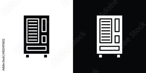 Vending machine icon set. flat icon collection. flat line silhouette set.