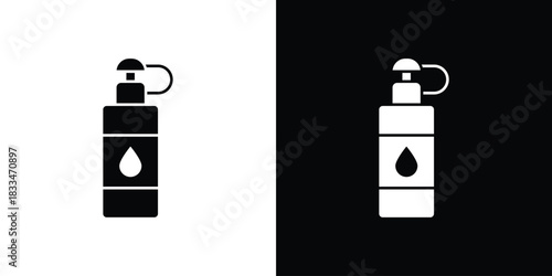Water bottle icon set. flat icon collection. flat line silhouette set.