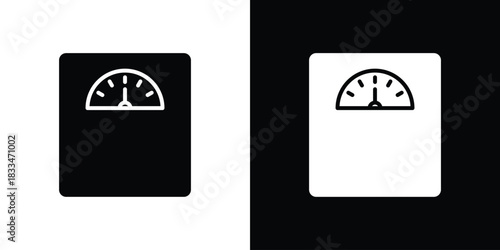 Weight scale icon set. flat icon collection. flat line silhouette set.