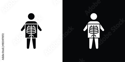 X ray icon set. flat icon collection. flat line silhouette set.