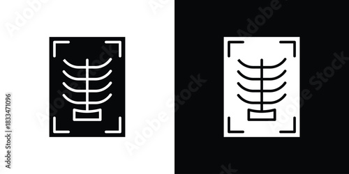 X-ray scan icon set. flat icon collection. flat line silhouette set.