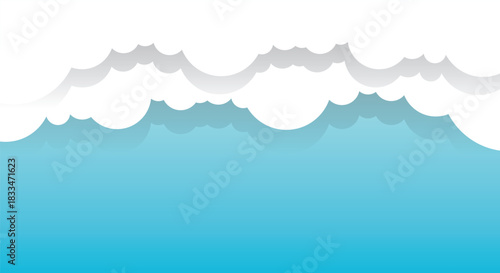 Blue sky illustration background with white clouds