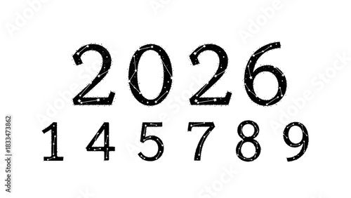 Celestial Countdown Black Numbers with Star Constellation Pattern 2026 and Counting