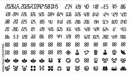 Comprehensive Vector Set Featuring Numbers, Icons, and Graphic Elements for Design Projects