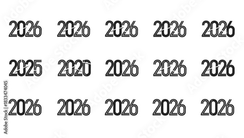 Countdown to 2026 with a Retro Graphic Design featuring the Years 2025 and 2020