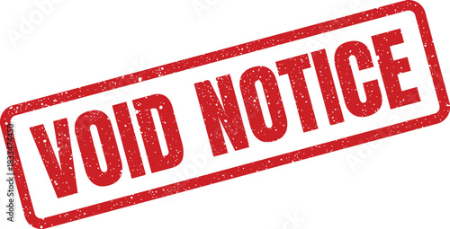 Distressed red rubber stamp featuring the prominent void notice message, presented in a clear rectangular form