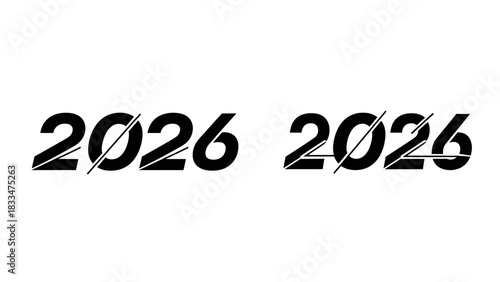 Stylized Graphic Representation of the Year 2026 with a Modern Design Element applied