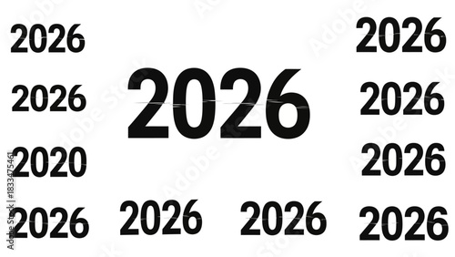 Anticipating 2026: A Graphic Design Featuring Future Year Numerals Displayed Repetitively