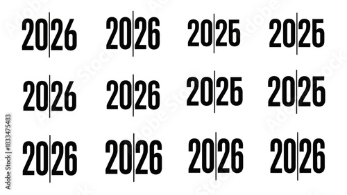 Anticipating 2026: A Minimalist Visual Representation of Time's Transition and Future Dates