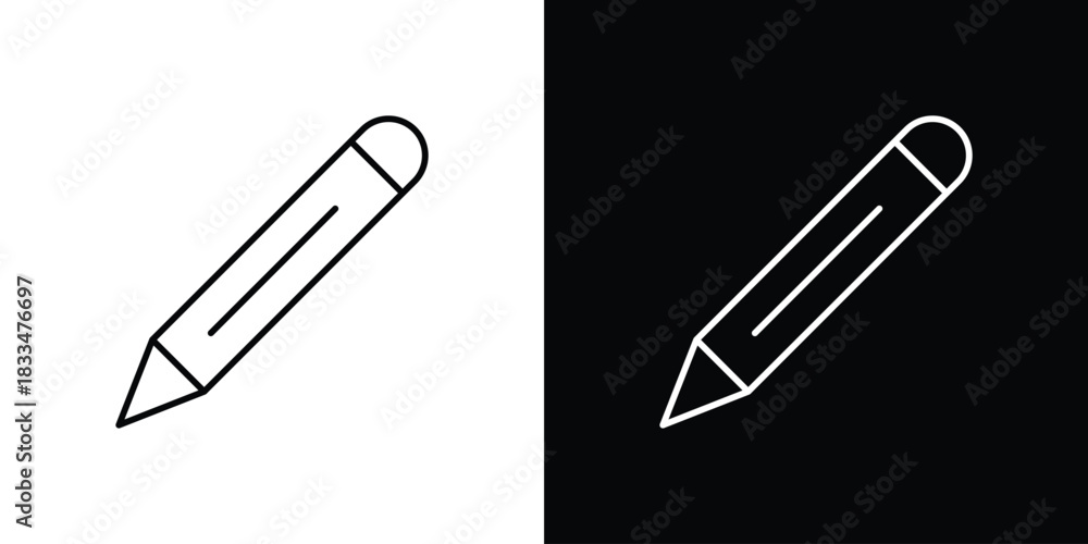 Obraz premium Pencil icons vector symbol with editable stroke lines for web designs